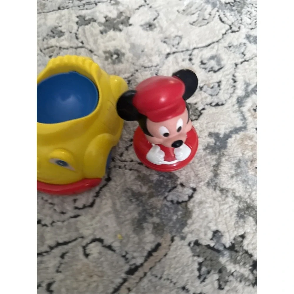 Disney Mickey Mouse Weeble Wobble Roly Poly Toy Rattle Vintage 4